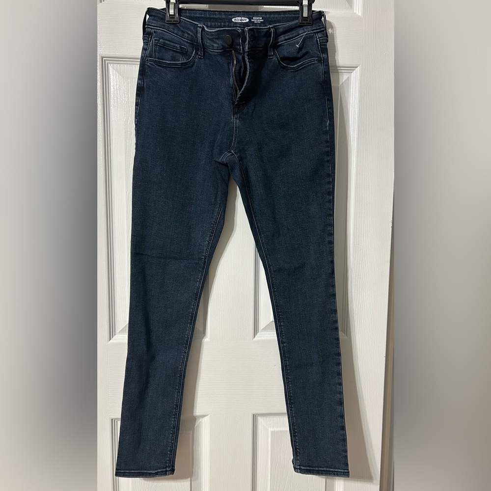 Old Navy Women’s Dark Wash Rockstar Super Skinny Mid-Rise Jeans NWOT